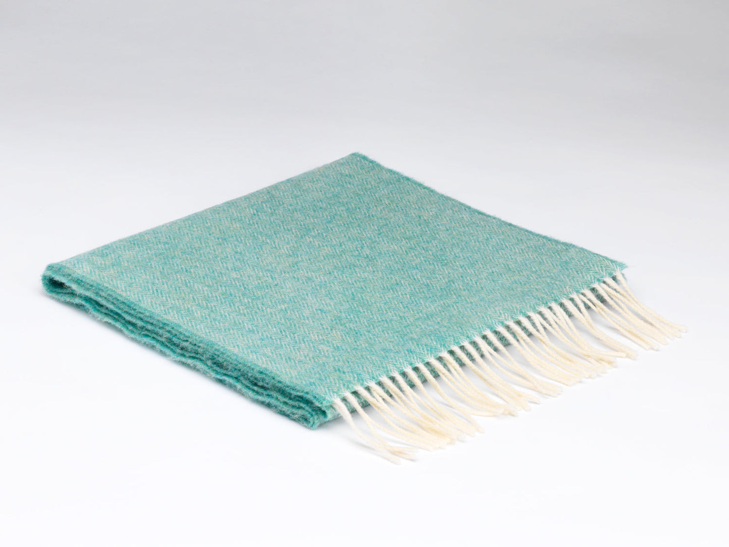 McNutt Lambswool Scarf - Spearmint Herringbone